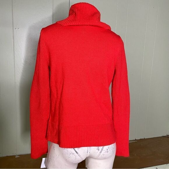 Lauren Ralph Lauren Orange‎ Wool Blend Cowl Neck Sweater Women’s Size Medium - Picture 2 of 5